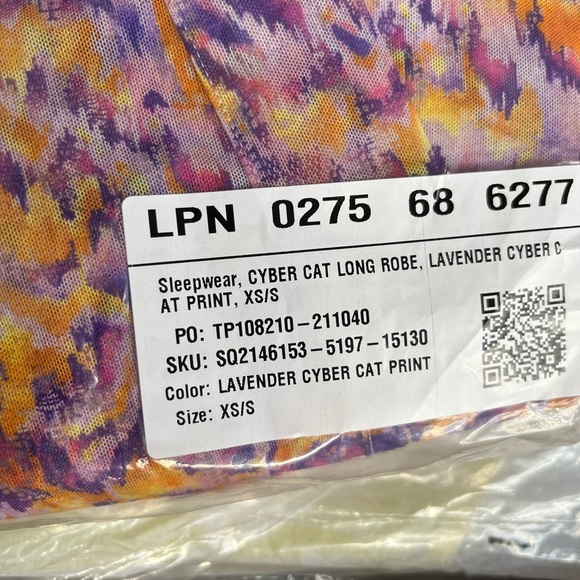 Savage X Fenty Multicolor Cyber Cat Print Cyber Cat Long Robe - Picture 10 of 13